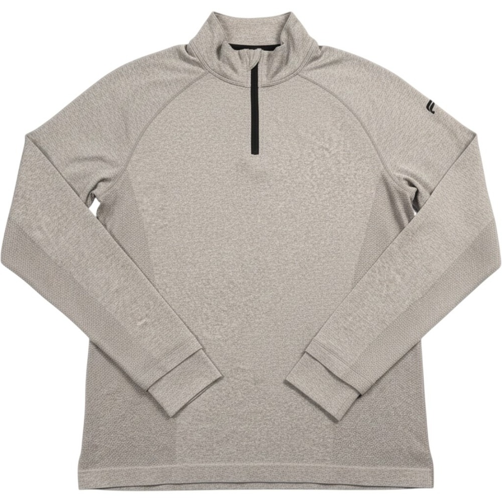 Fabletics Mens Gray Heather Quarter Zip Pullover Seamless Activewear Top Small